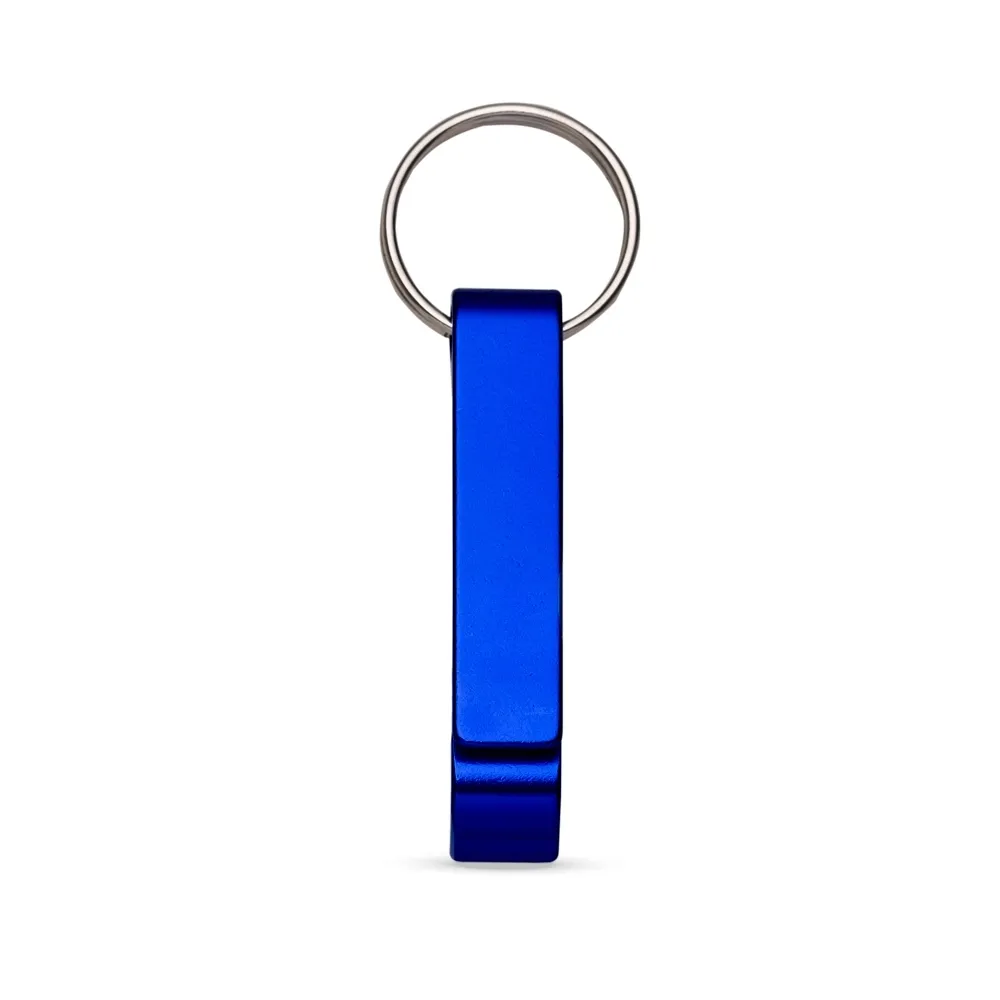Chaveiro Metal Abridor na cor azul — Piron Promocionais