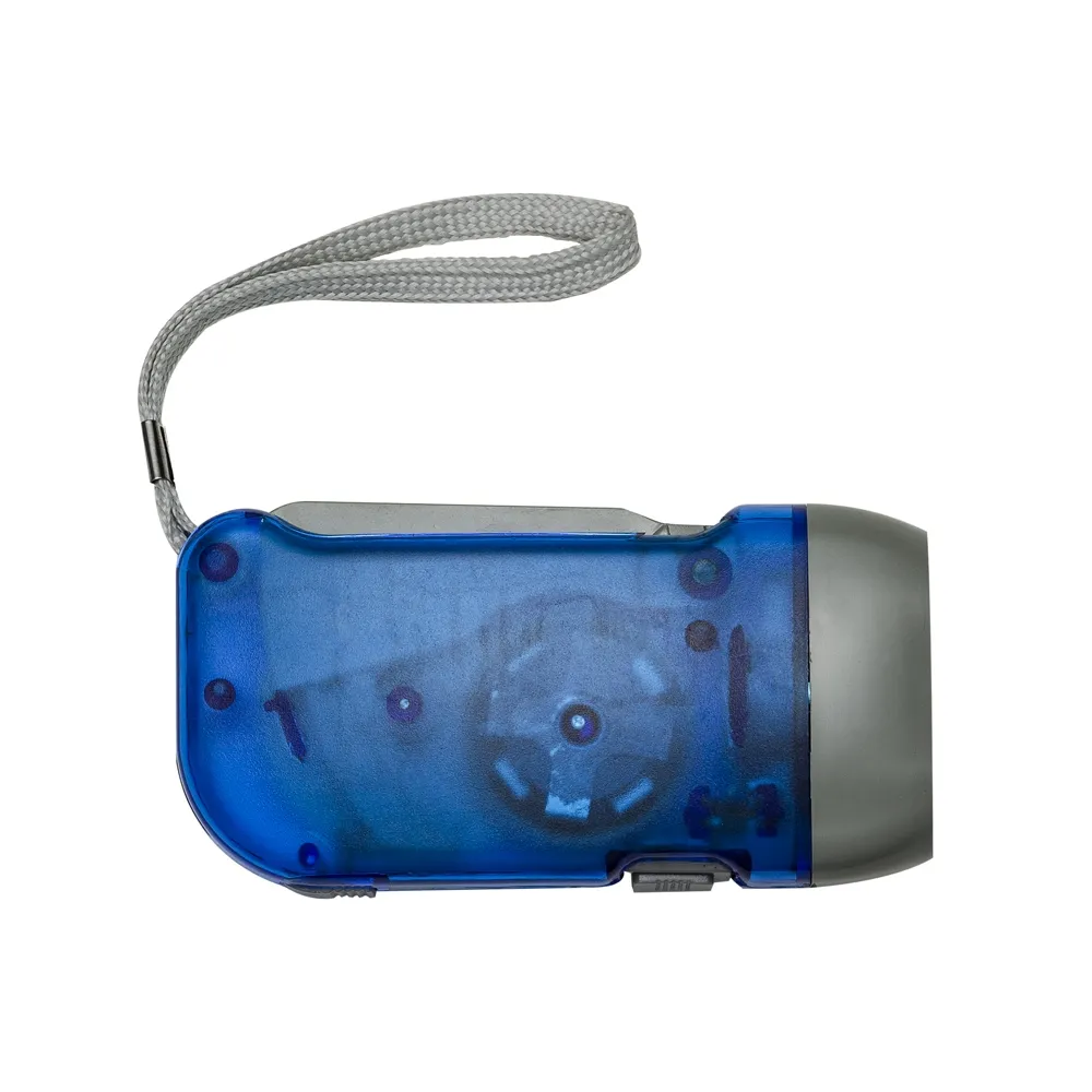 Lanterna Dínamo 3 LEDs na cor azul — Piron Promocionais